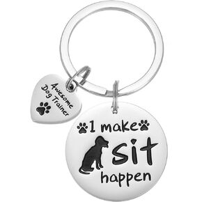 Kivosliviz Dog Trainer Keychain Gifts for Women Men Best Ever Dog Sitter Walker Keyring Dog Trainer Keychain