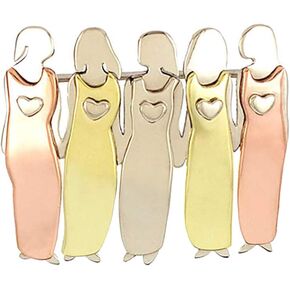 FENICAL Sisters Brooch Cute Sisters Badge Lapel Pin Best Friends Brooch Breastpin for Purse Sweater - Five Sisters