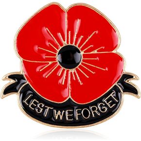 AGR8T Lest We Forget Enamel Red Poppy Flower بروش هدية يوم التذكار, معدن, ان ايه in Kuwait