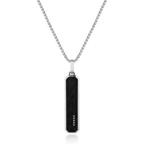GAVU Stainless Steel Black Tag Necklace for Men