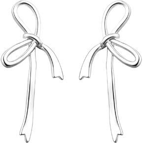 HAISWET 925 Sterling Silver Bow Drop Earrings Bowknot Earrings for Women Girls