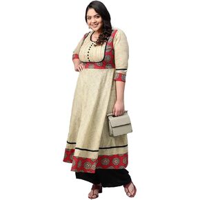 Yash Gallery Women's Indian Tunic Cotton Regular Anarkali kurta for Women