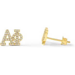 Sorority Shop Alpha Phi Earrings — AP 18K Gold Plated Sorority Gifts Earrings, Long-Lasting Alpha Phi Gifts for Women