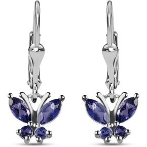 Shop LC Butterfly Dangle Earrings For Women 925 Sterling Silver Birthstone Lever Back Birthday Gifts