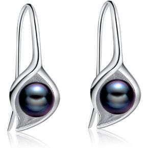 Sterling Silver Pearl Earrings Dangle Drop Earrings Pearl Fine Jewelry Mothers Day Gifts for Women
