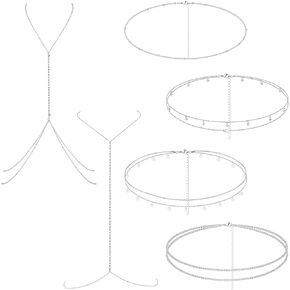 YADOCA 6Pcs Body Chain Belly Chain Jewelry For Women Layered Waist Chain Boho Rhinestone Pearl Beads Body Chain Jewelry for Summer Beach Bikini Rave Adjustable Gold Silver Tone