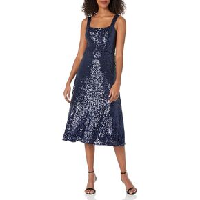 Anne Klein Women's Scooped Neck Sequin Midi Dress