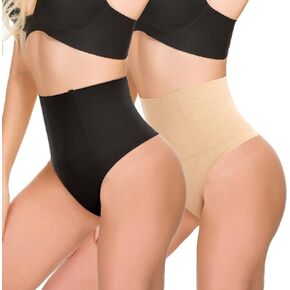 Thong Shapewear for Women Tummy Control High Waisted Thong Underwear Seamless Body Shaper Panty