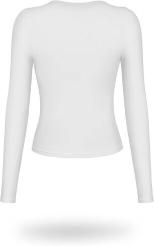 المرأة سليم صالح ثلاثية الأبعاد الجسم طباعة كم طويل مثير المحاصيل القمم بلون الأساسية Crewneck ضيق قميص الخروج الشارع الشهير in Saudi Arabia
