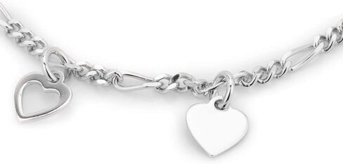 Vanbelle Sterling Silver Jewelry - Rhodium Plated with 925 Stamp - Hanging Open and Close Heart Bracelet - Elegant handcrafted - for Women - 6.5" long + 1" extender in Saudi Arabia