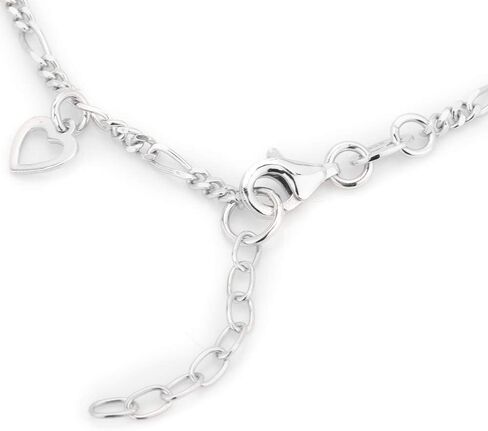 Vanbelle Sterling Silver Jewelry - Rhodium Plated with 925 Stamp - Hanging Open and Close Heart Bracelet - Elegant handcrafted - for Women - 6.5" long + 1" extender in Saudi Arabia