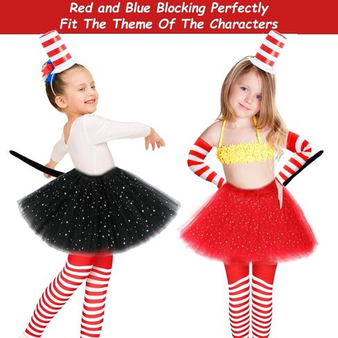 6 Pcs Cat Costume Child Tulle Tutu Set Skirts Cat Ear Headband Bowtie Tail Bow Tie Striped Tights in Kuwait