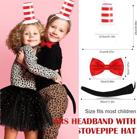 6 Pcs Cat Costume Child Tulle Tutu Set Skirts Cat Ear Headband Bowtie Tail Bow Tie Striped Tights in Kuwait