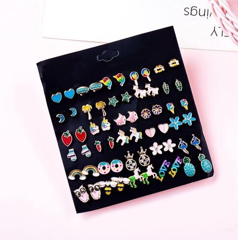 49-60 زوجًا من الأقراط المرصعة للفتيات الأقراط المضادة للحساسية أقراط متدلية لطيفة للفتيات المراهقات مجموعة أقراط متنوعة مع عمود من الفولاذ المقاوم للصدأ in Kuwait