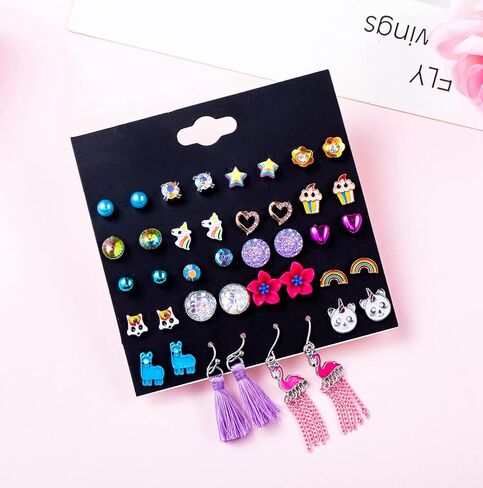 49-60 زوجًا من الأقراط المرصعة للفتيات الأقراط المضادة للحساسية أقراط متدلية لطيفة للفتيات المراهقات مجموعة أقراط متنوعة مع عمود من الفولاذ المقاوم للصدأ in Kuwait