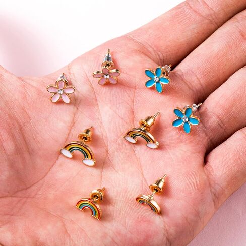 49-60 زوجًا من الأقراط المرصعة للفتيات الأقراط المضادة للحساسية أقراط متدلية لطيفة للفتيات المراهقات مجموعة أقراط متنوعة مع عمود من الفولاذ المقاوم للصدأ in Kuwait