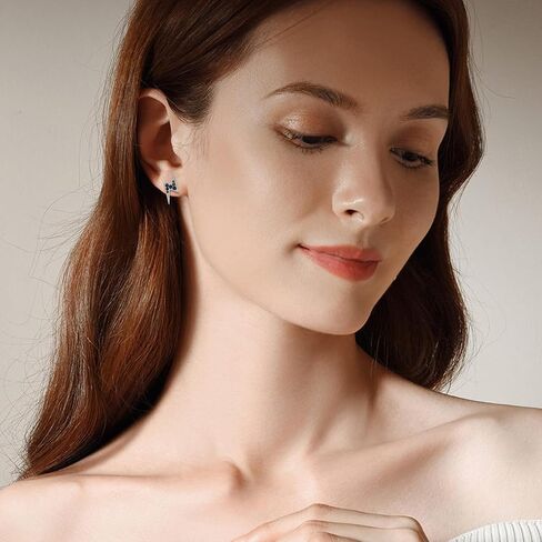 JOERPH Black Lightning Stud Earrings 925 Sterling Silver Lightning Bolt Earrings for Women Men in Kuwait