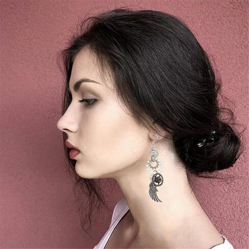 DAMLENG Steampunk خمر الأقراط الأعمال اليدوية الفريدة الرجعية ساعة ترس القرط العتيقة مزيج من لهجة أقراط للنساء الرجال in Kuwait