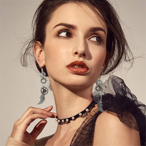 DAMLENG Steampunk خمر الأقراط الأعمال اليدوية الفريدة الرجعية ساعة ترس القرط العتيقة مزيج من لهجة أقراط للنساء الرجال in Kuwait