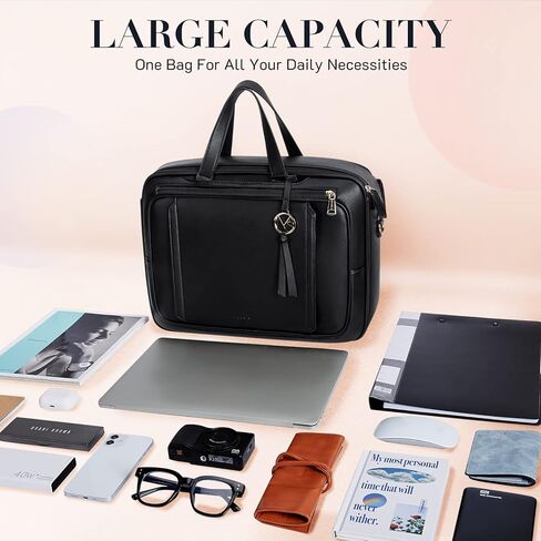 Missnine Briefcase for Women 15.6 inch Messenger Backpack PU Leather Laptop Bag Computer Bag for College Business Travel in Saudi Arabia