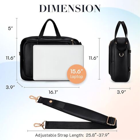 Missnine Briefcase for Women 15.6 inch Messenger Backpack PU Leather Laptop Bag Computer Bag for College Business Travel in Saudi Arabia