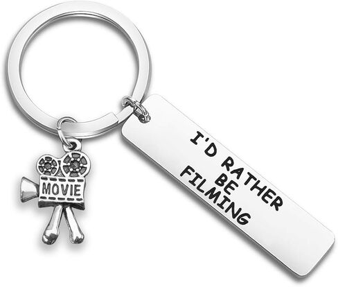 Movie Camera Keychain I'd Rather Be Filming Jewelry Gift For Director Videographer Writer in Saudi Arabia