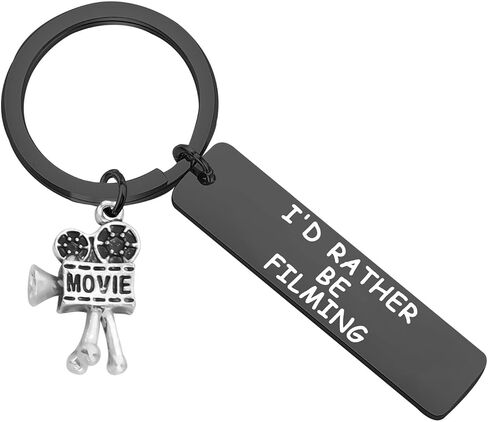 Movie Camera Keychain I'd Rather Be Filming Jewelry Gift For Director Videographer Writer in Saudi Arabia
