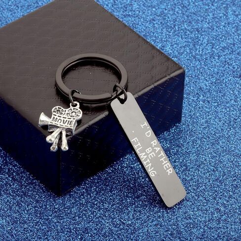 Movie Camera Keychain I'd Rather Be Filming Jewelry Gift For Director Videographer Writer in Saudi Arabia