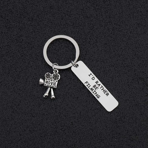 Movie Camera Keychain I'd Rather Be Filming Jewelry Gift For Director Videographer Writer in Saudi Arabia