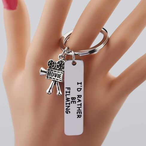 Movie Camera Keychain I'd Rather Be Filming Jewelry Gift For Director Videographer Writer in Saudi Arabia