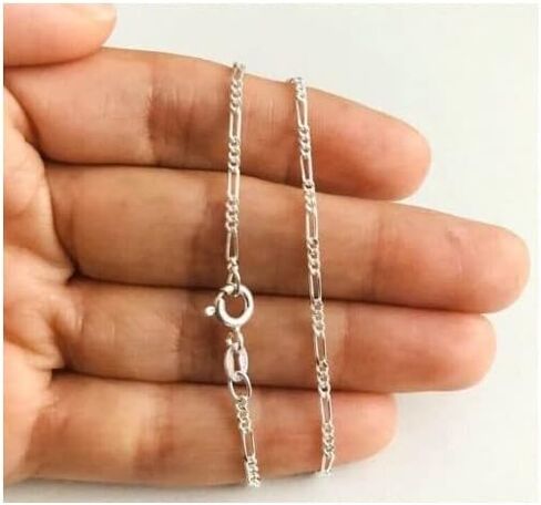 ARGENTO REALE 925 Sterling Silver Figaro Link Chain Necklace - 1.5MM 2MM Silver Figaro Link Necklace for Pendants Women Girls Boys 18-30 in Saudi Arabia