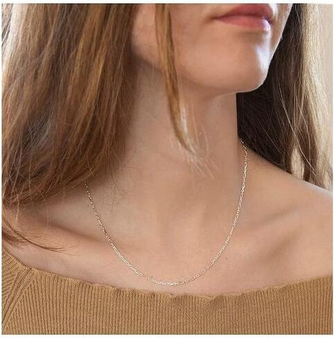 ARGENTO REALE 925 Sterling Silver Figaro Link Chain Necklace - 1.5MM 2MM Silver Figaro Link Necklace for Pendants Women Girls Boys 18-30 in Saudi Arabia