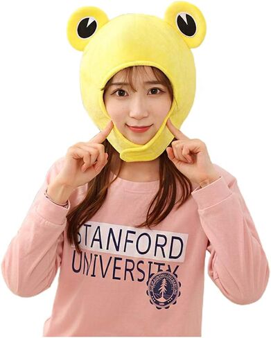Cute Plush Frog Hat Scarf Cap Ear Winter Beanie Skull Headwear Novelty Party Dress Up Cosplay Costume in Saudi Arabia