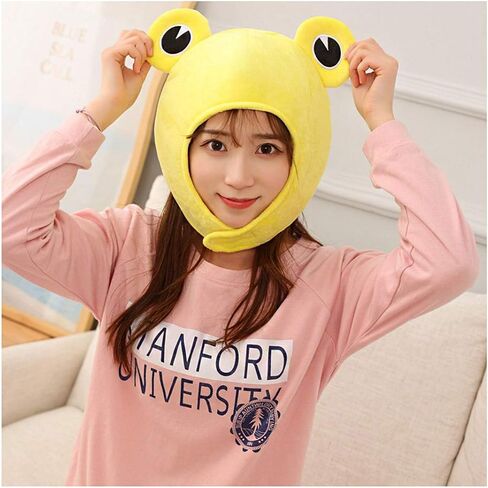 Cute Plush Frog Hat Scarf Cap Ear Winter Beanie Skull Headwear Novelty Party Dress Up Cosplay Costume in Saudi Arabia