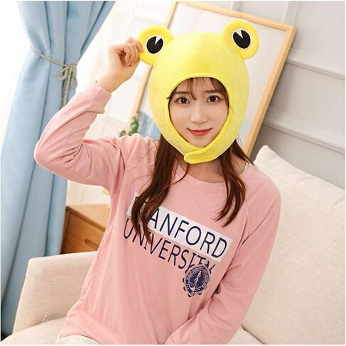 Cute Plush Frog Hat Scarf Cap Ear Winter Beanie Skull Headwear Novelty Party Dress Up Cosplay Costume in Saudi Arabia