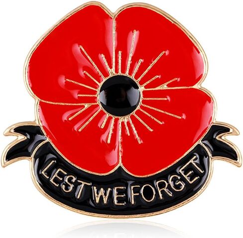 AGR8T Lest We Forget Enamel Red Poppy Flower بروش هدية يوم التذكار, معدن, ان ايه in Kuwait