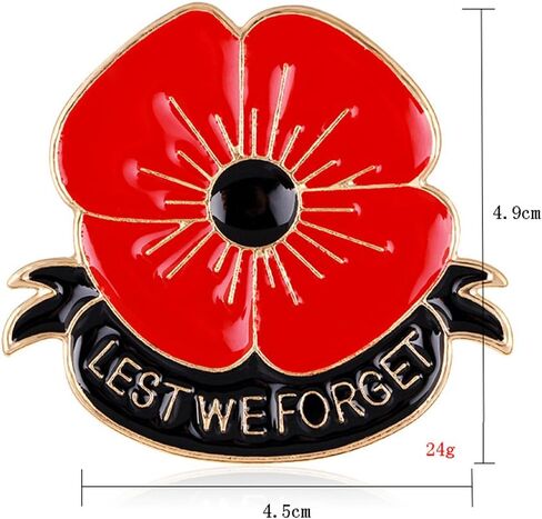 AGR8T Lest We Forget Enamel Red Poppy Flower بروش هدية يوم التذكار, معدن, ان ايه in Kuwait