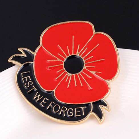 AGR8T Lest We Forget Enamel Red Poppy Flower بروش هدية يوم التذكار, معدن, ان ايه in Kuwait