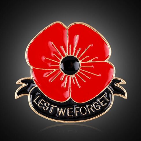 AGR8T Lest We Forget Enamel Red Poppy Flower بروش هدية يوم التذكار, معدن, ان ايه in Kuwait