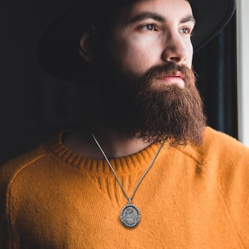 Anwlki Saint Christopher Necklace St Christopher Medal Bless Safety Religion Pendant Gift for Men, Women, Family, Parent, Friend in Saudi Arabia
