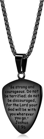 LOYALLOOK قلادة الصليب الأسود للنساء الكتاب المقدس الآية الصليب قلادة سلسلة دينية ذات مغزى الفولاذ المقاوم للصدأ العلم الأمريكي سلسلة قلادة الصليب in Kuwait