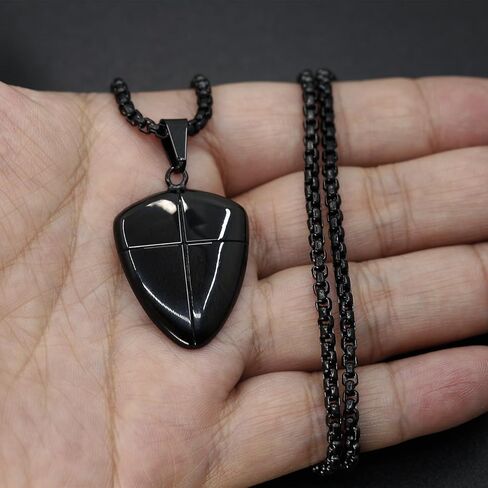 LOYALLOOK قلادة الصليب الأسود للنساء الكتاب المقدس الآية الصليب قلادة سلسلة دينية ذات مغزى الفولاذ المقاوم للصدأ العلم الأمريكي سلسلة قلادة الصليب in Kuwait