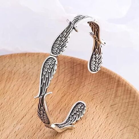 Hug From Heaven Bracelet, to My Love in Heaven Vintage Angel Wings Memorial Bracelet for Women, Adjustable Sympathy Remembrance Bangle, Memorial Gifts for Loss of Women Man in Saudi Arabia