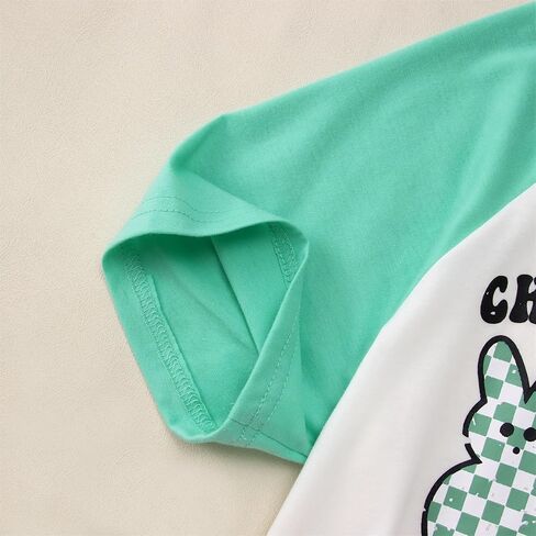 MODNTOGA Boys Girls Easter Outfit Bunny Graphic T-Shirt Chillin' with My Peeps Letter Print Short Sleeve Tee Tops in Saudi Arabia