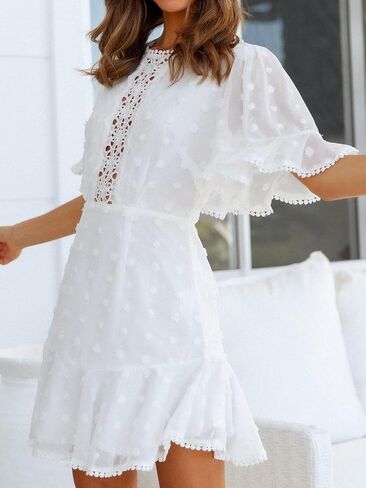 Miessial Women's Tied Waist Floral Mini Dress Summer Sleeveless Flowy Dress in Saudi Arabia
