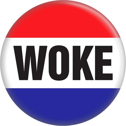Woke - On Red White & Blue - 1.25" Round Button, Multi-color in Saudi Arabia