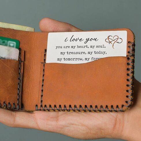 بطاقة إدراج محفظة مذكرة الحب، بطاقة إدراج المحفظة المحفورة للرجال، له، صديقها، عيد الحب، الذكرى السنوية للزفاف، عيد الميلاد، هدايا عيد الميلاد، هدية عيد الميلاد قبل النشر WC5 in Kuwait