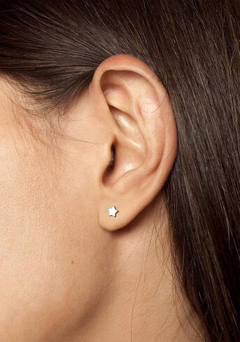 Lantine Threadless Nose Ring g23 Titanium 16g 18g 20g Push in Flat Back Earrings Nose Stud Lip Cartilage Helix Daith Piercing Jewelry in Saudi Arabia