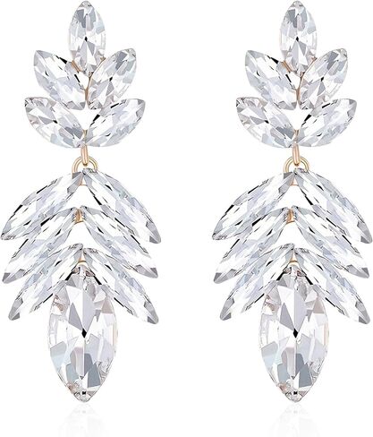 Just Follow Glitter Rhinestone Statement Earrings for Women Vintage Fancy Cluster Crystal Drop Dangle Earrings Large Colorful Crystal Chandelier Earrings for Women Girls in Kuwait