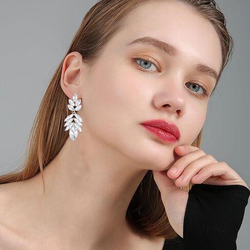 Just Follow Glitter Rhinestone Statement Earrings for Women Vintage Fancy Cluster Crystal Drop Dangle Earrings Large Colorful Crystal Chandelier Earrings for Women Girls in Kuwait